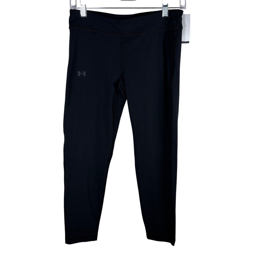 NWT Under Armour Girls Motion Solid Ankle Crop Leggings Black YL Large 1369974